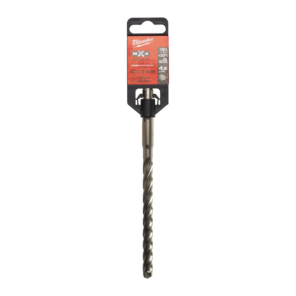 Wiertła_SDS-Plus_MX4,_4-ostrzowe_Milwaukee_SDS-Plus_MX4_9_x_160_-_1_pc_1