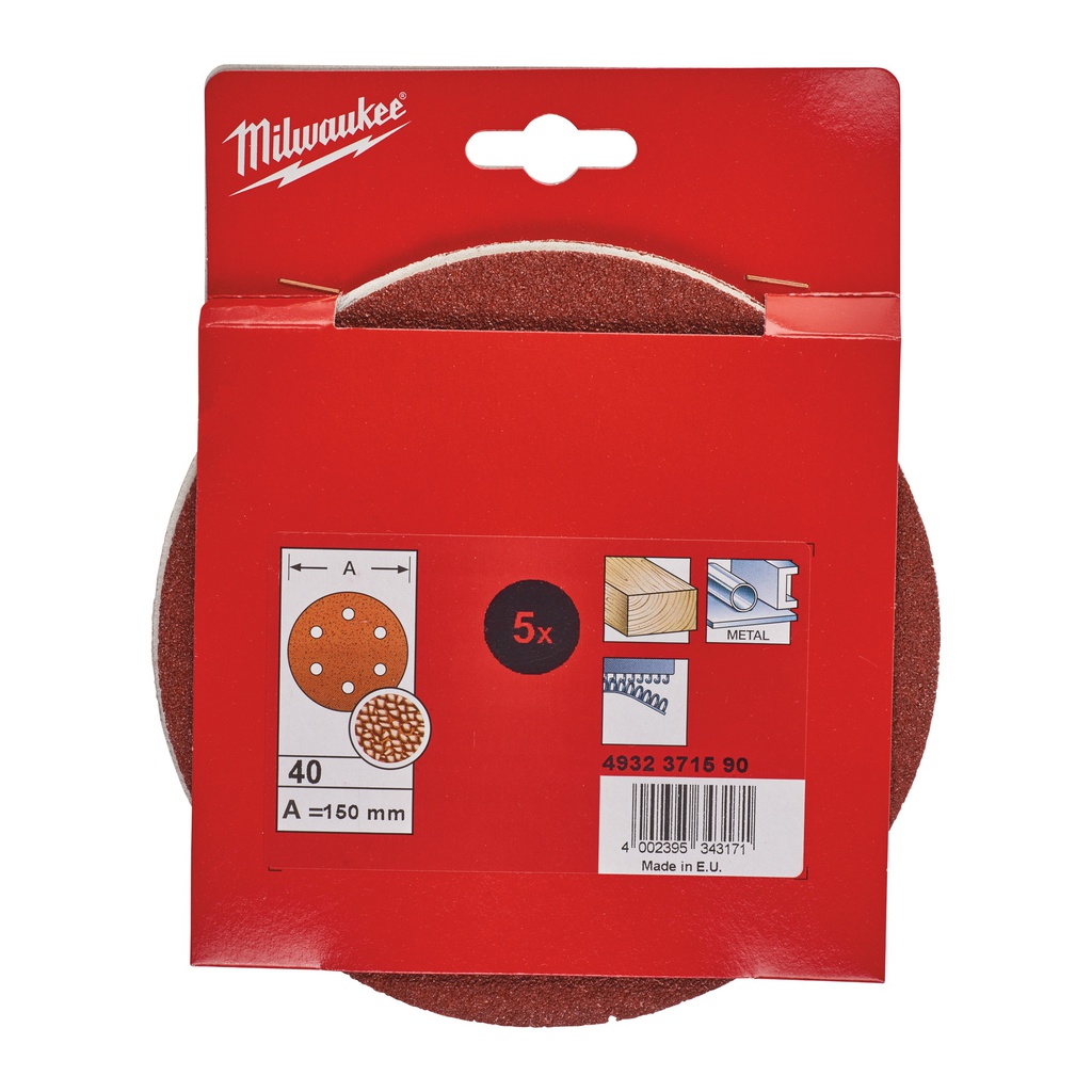 Taśmy_ścierne_⌀_150_mm_-_6_otworów_Milwaukee_150_mm_H_and_L_GR_40_-_5_pcs_2