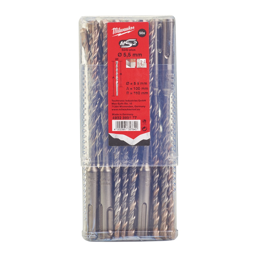 Wiertła_SDS-Plus,_2-ostrzowe_/_50_sztuk/op._Milwaukee_SDS-Plus_M2_5.5_x_160_-_50_pcs_1