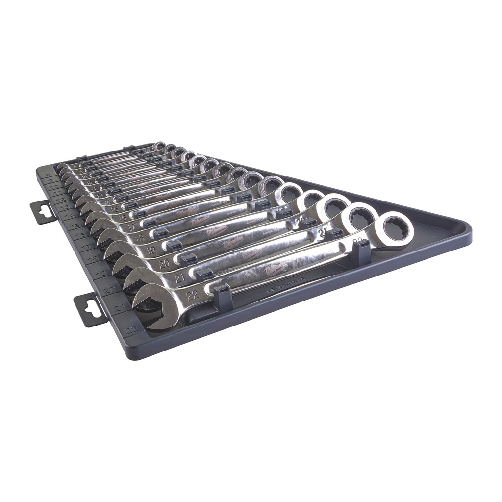 Zestawy_kluczy_płasko-oczkowych_z_grzechotką_MAX_BITE™_Milwaukee_15_pc_Maxbite_Ratchet_Metric_Combination_Spanner_Set_-_1_pc_10