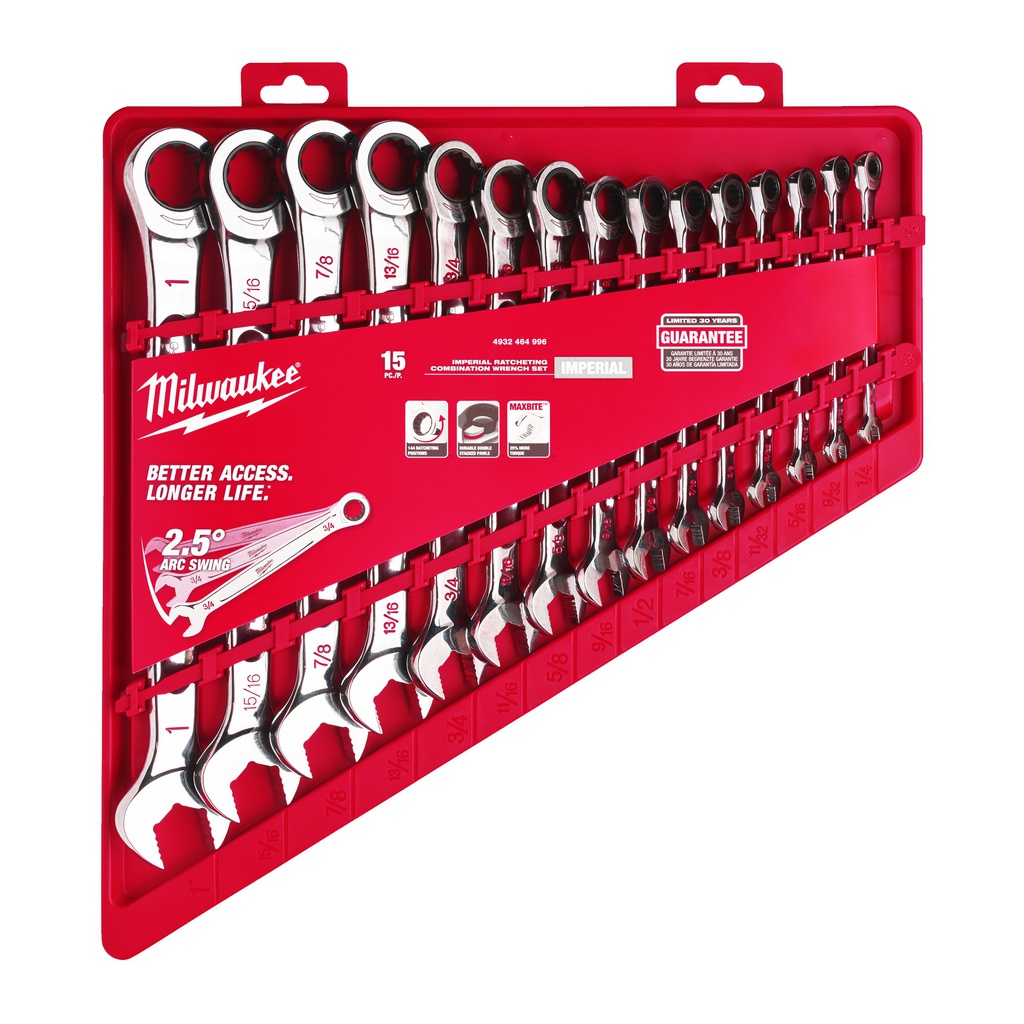 Zestawy_kluczy_płasko-oczkowych_z_grzechotką_MAX_BITE™_Milwaukee_15_pc_Maxbite_Ratchet_Imperial_Combination_Spanner_Set_-_1_pc_1