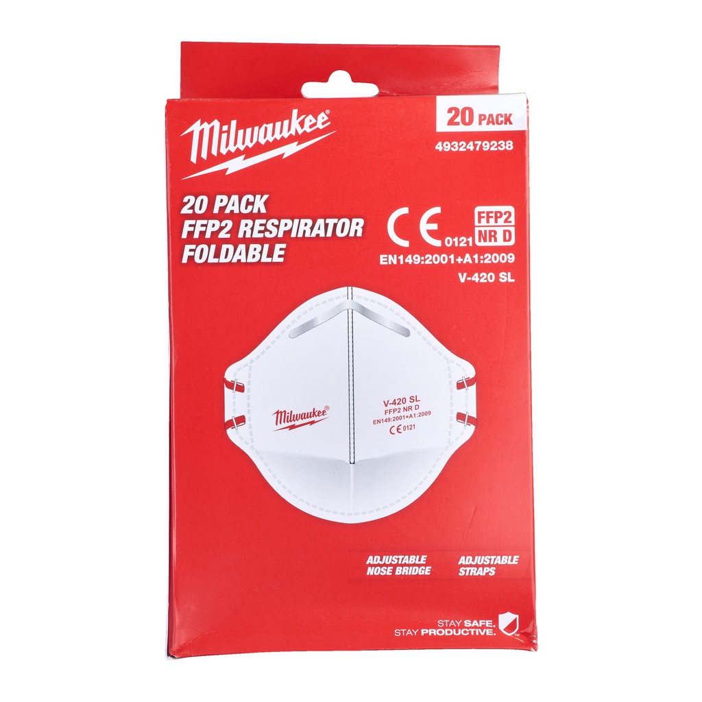 Półmaska_FFP2_składana_Milwaukee_FFP2_Respirator_Foldable_-_20pc_1