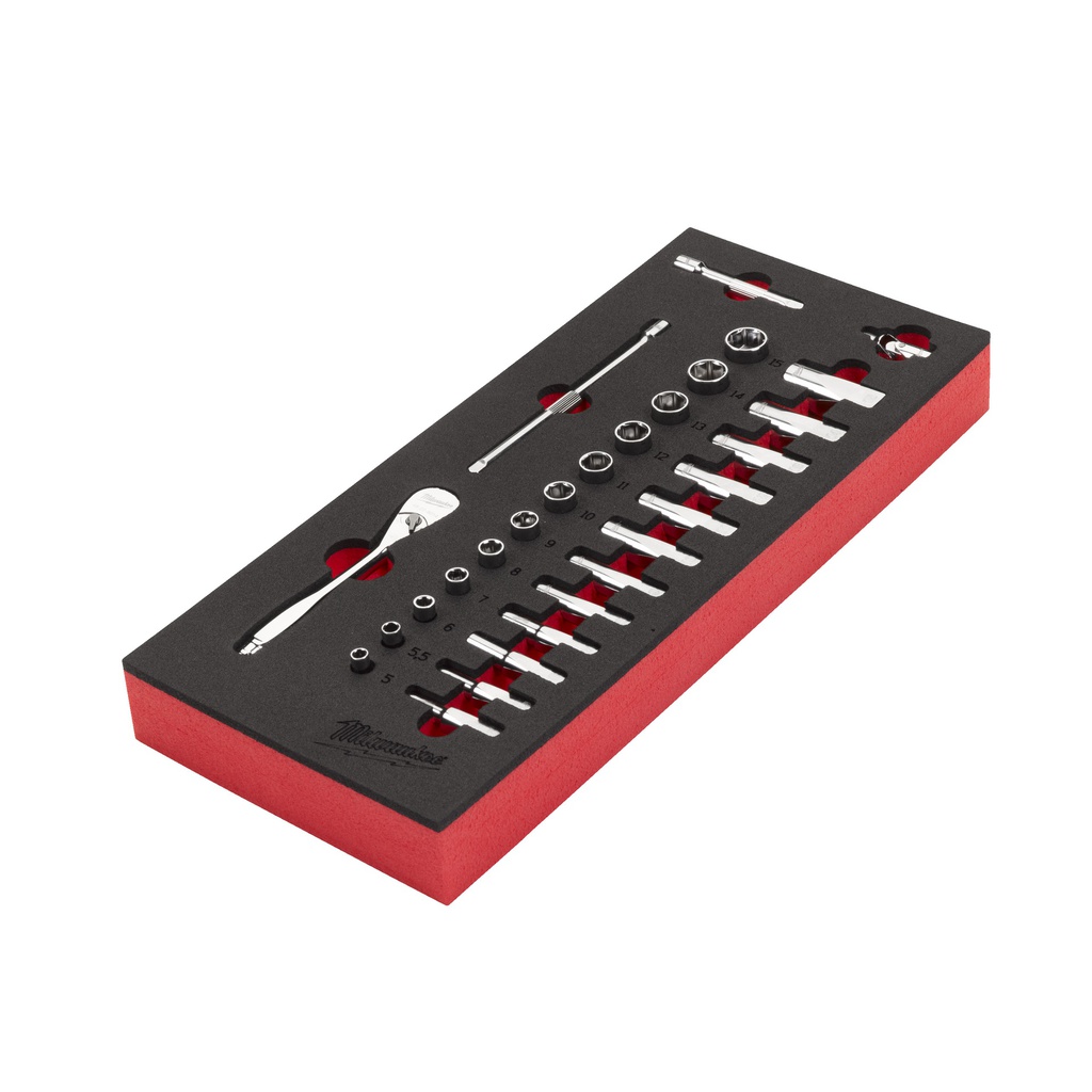 Wkładka_piankowa_z_grzechotką_i_nasadkami_1/4″_Milwaukee_1/4"_Ratchet_and_Socket_Set_Foam_Insert_4