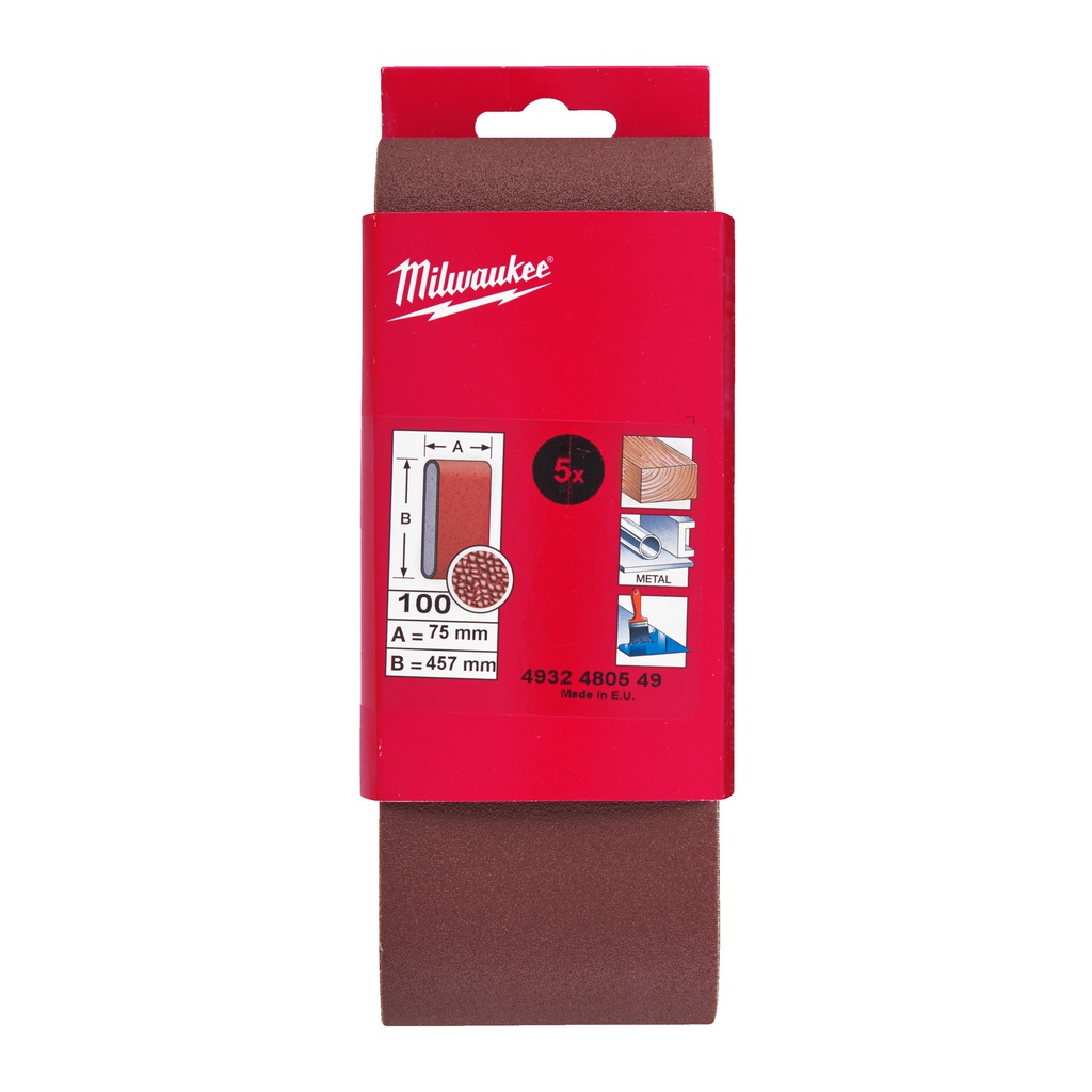 Taśmy_ścierne_75_x_457_mm_Milwaukee_Belt_75_x_457_P100_-_5_pcs_1