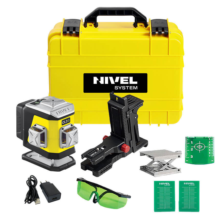 ZESTAW Laser krzyżowy Nivel System CL3G zielony + statyw SJJ-M1 EX