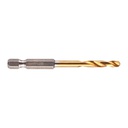 Wiertła do metalu Shockwave HSS-G Tin RED HEX Milwaukee | Shockwave HSS-G TiN Red Hex 4.5 mm - 1 pc