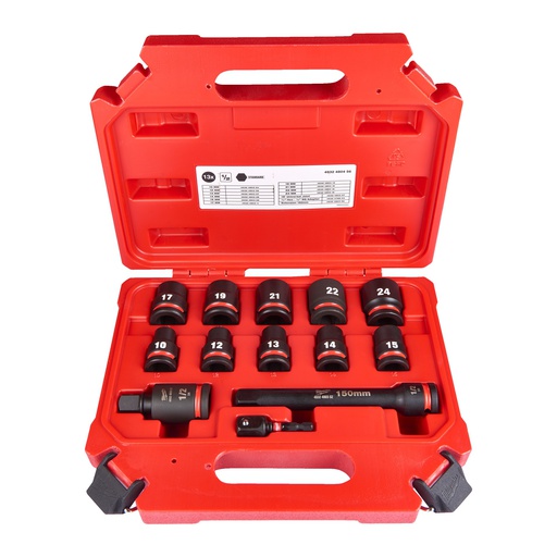 [4932480456] Zestaw nasadek udarowch SHOCKWAVE™ IMPACT DUTY STD ½"  Milwaukee | 1/2" impact socket set STD-13pc
